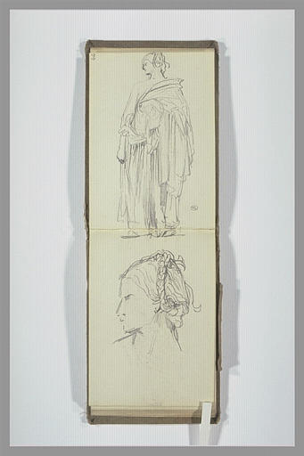 Tête de femme ; bord d'une draperie_1