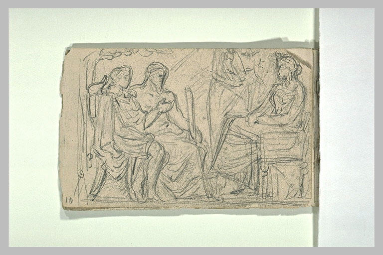 Scène avec tois figures assises_0