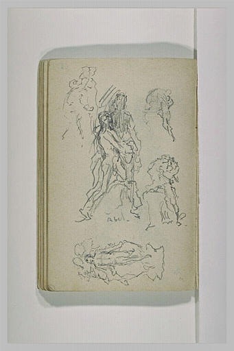 Cinq études pour un groupe sculpté de deux figures_0