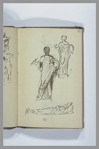 Deux études d'une figure debout ; gisant d'un évêque_0