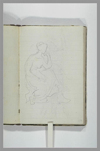Une femme drapée, assise, tournée vers la droite_0