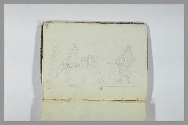 Personnages tirant ou poussant un chariot_0