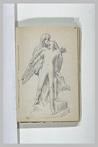 Figure derrière un jeune homme ailé : Héro et Léandre (?)_0