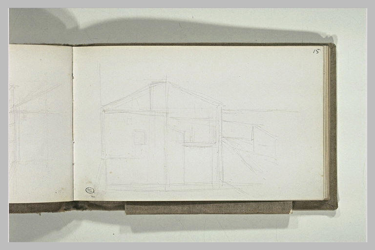 Croquis d'une habitation, vue en coupe_0