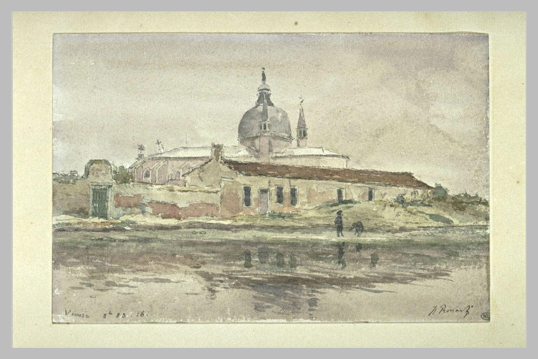 Vue d'une église sur une île de la lagune vénitienne_0