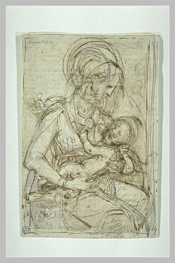 Deux études de Vierge à l'Enfant superposées_0
