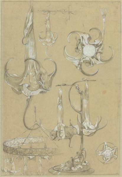 Planche pour les documents décoratifs : Lampes-fleurs, et suspension_0