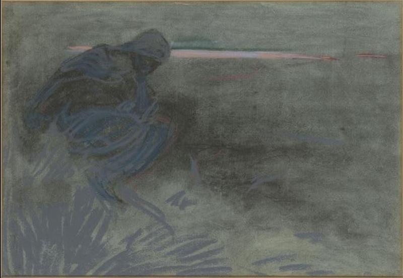 Crépuscule : femme en bleu_0