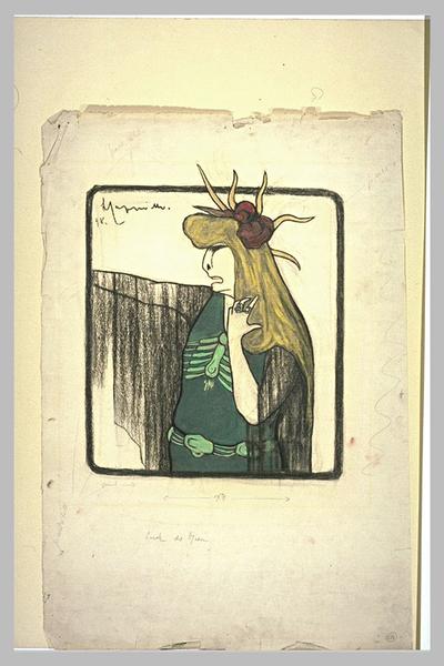 Portrait-charge de Sarah Bernhardt dans Médée_0