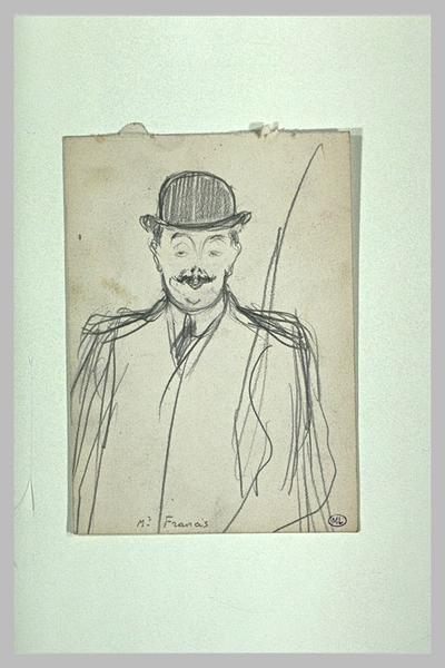 Homme vu à mi-corps, de face, avec un chapeau melon, et une moustache ; Mr. Francis (titre inscrit)_0