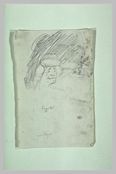 Tête d'homme avec perruque de femme (?), de trois quarts à droite ; Fregoli (titre inscrit)_0