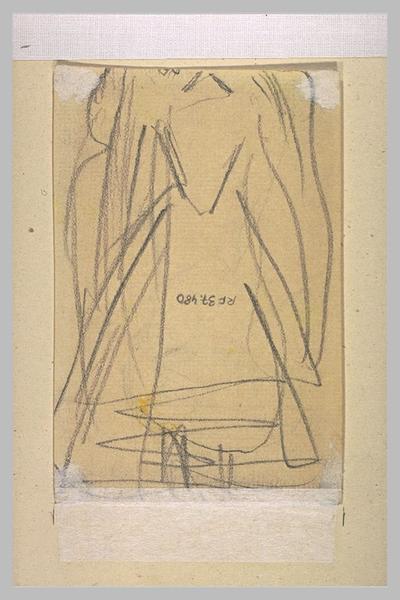 Fragment d'une silhouette féminine en robe longue_0