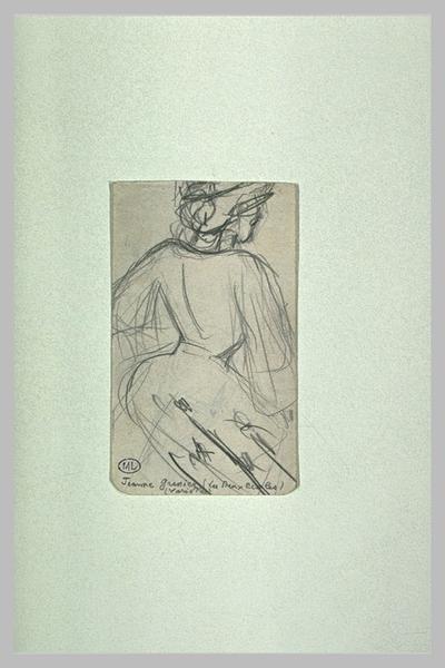 Femme vue à mi-jambes, de dos, tournée vers la droite ; Jeanne Granier (Les Deux Ecoles) (Variétés) (titre inscrit)_0