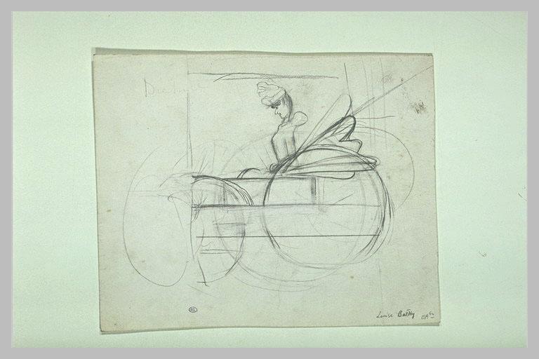 Femme assise dans une calèche ; Louise Balthy (titre inscrit)_0