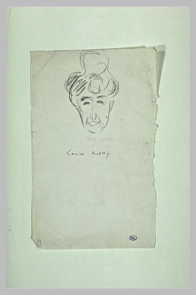 Tête de femme, de face, avec chignon sur le haut de la tête gauche ; Louise Balthy (titre inscrit)_0
