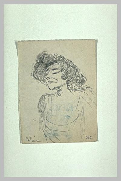 Femme vue à mi-corps, de trois quarts à gauche, chevelure épaisse ; Polaire (titre inscrit)_0