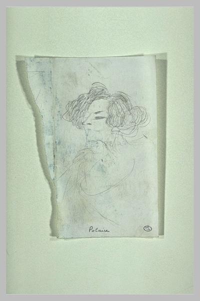 Léger croquis d'une tête de femme, de trois quarts à gauche ; Polaire (titre inscrit)_0