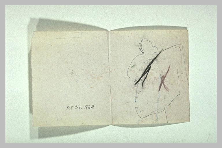 Croquis rapide d'une silhouette, et traits de crayon de couleurs_0