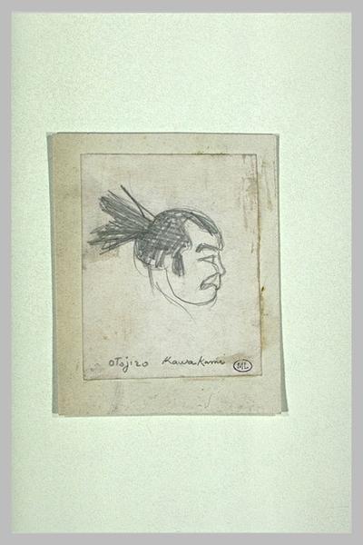 Tête de Japonais, de profil à droite ; Otojiro Kawakami (titre inscrit)_0
