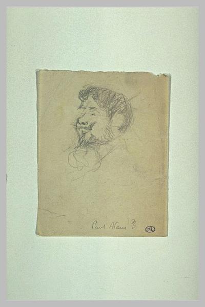 Tête d'homme, de trois quarts à gauche, avec moustache et barbiche, favoris_0
