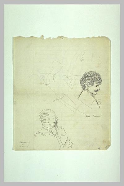 Abel Bonnard, de profil droite, et silhouette de Gustave Larroumet_0