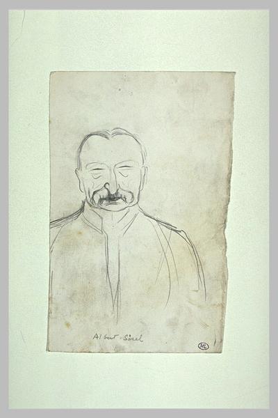 Homme vu en buste, de face, le crâne dégarni : Albert Sorel_0