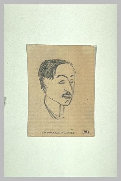 Tête d'homme de trois quarts à droite, nez crochu : Maurice Barrès_0
