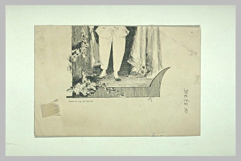 Croquis de Louis Ganderax barbu, et de tête d'homme inachevé de trois quarts_1