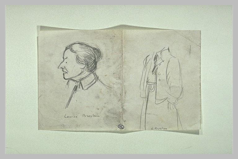 Femme vue en buste, et silhouette de femme : Louise Breslau_0