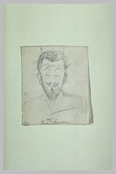 Tête d'homme, de face, moustache et barbiche : Paul Escudier_0