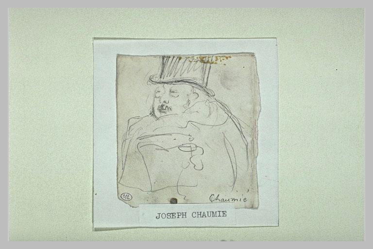 Joseph Chaumié en buste, de trois quarts gauche, avec chapeau haut de forme_0