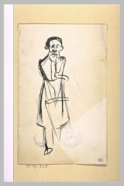 Portrait caricatural en pied, et tête de Robert de Montesquiou_0