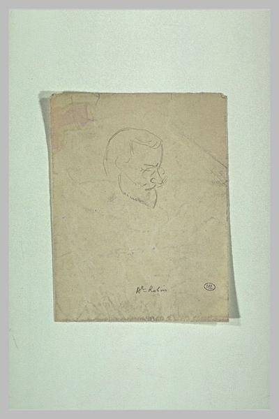 Croquis du docteur Robin, de trois quarts à droite, avec lorgnon_0