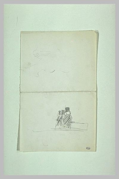 Trois hommes en buste, coiffés de chapeaux haut-de-forme, de profil à droite_0