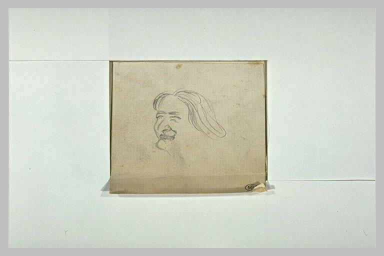 Petit croquis inachevé d'une tête d'homme, de trois quarts à gauche_0