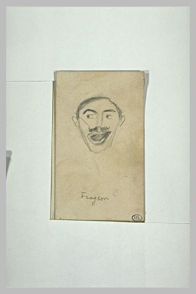 Tête d'homme, de face, bouche grande ouverte ; Fragson (titre inscrit)_0
