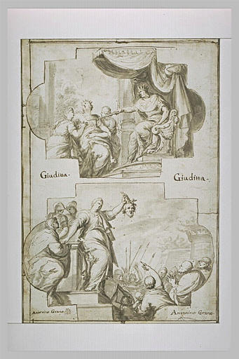 Evanouissement d'Esther ; Judith montrant la tête d'Holopherne_0