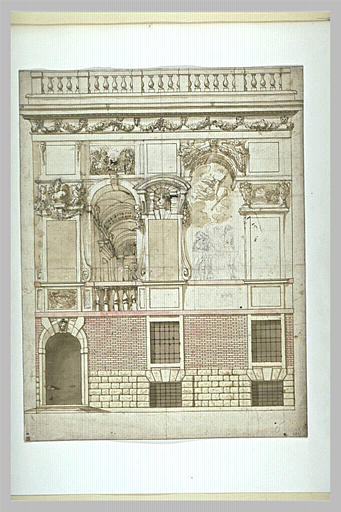 Projet de façade avec un décor peint en trompe-l'oeil_0
