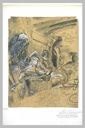 Projet d'illustration pour Macbeth: apparition du spectre à Macbeth_0