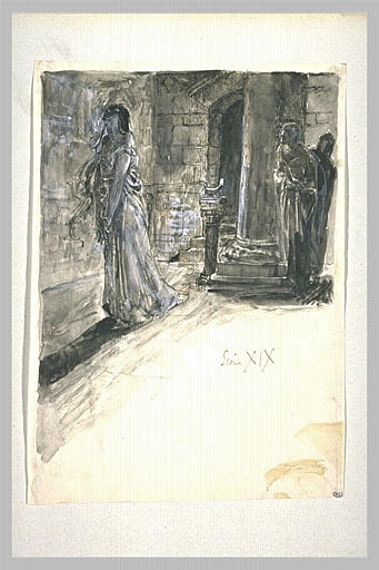 Projet d'illustration pour Macbeth : Lady Macbeth somnambule_0