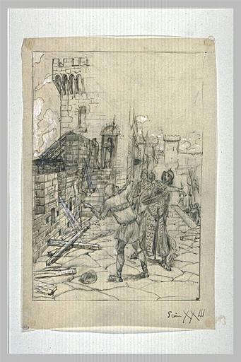 Projet d'illustration pour Macbeth : Macbeth frappe le messager_0