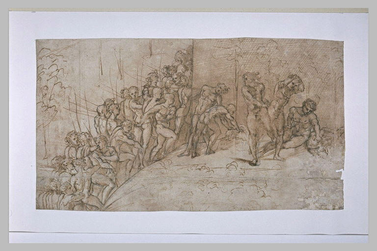 Scène d'assaut avec des guerriers nus_0