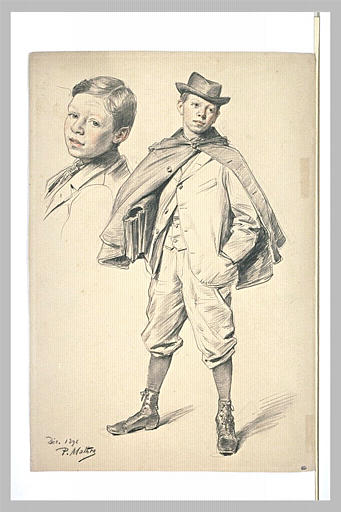 Portrait d'un jeune garçon, de trois quarts à gauche ; reprise de la tête_0