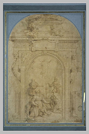 Projet d'un autel avec, au centre, l'Apparition du Christ à la Vierge_0