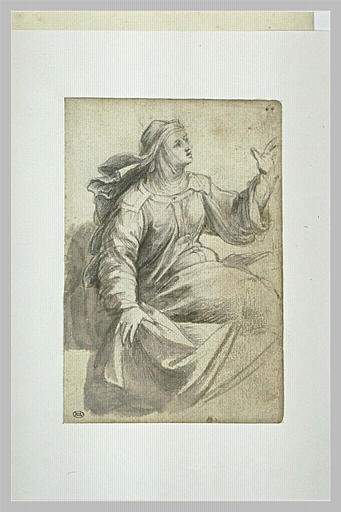 Femme assise, la tête couverte d'un voile : Drusienne_0