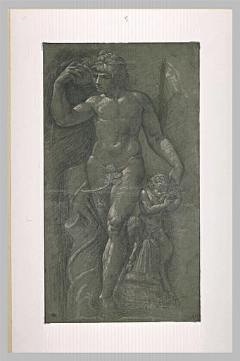 Statue de Bacchus debout, avec un jeune satyre à sa gauche_0