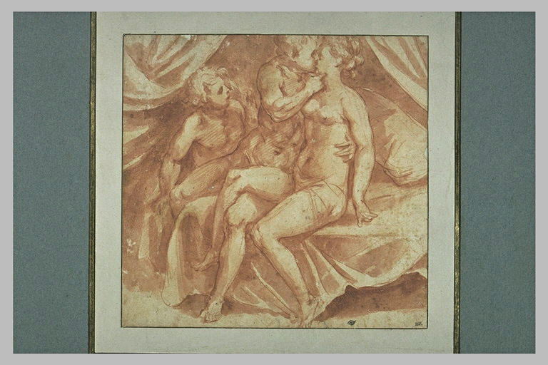 L'Amour auprès d'un couple enlacé dit Vénus, Anchise et l'Amour_0