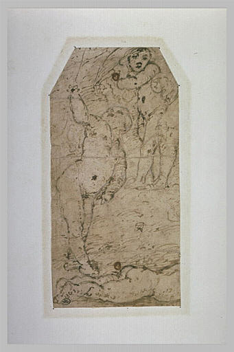 Deux (?) enfants nus de profil et un enfant nu allongé au pied d'un autre_0