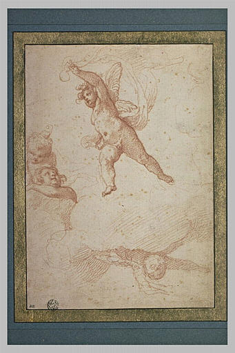 Quatre angelots, dans des nuées_0