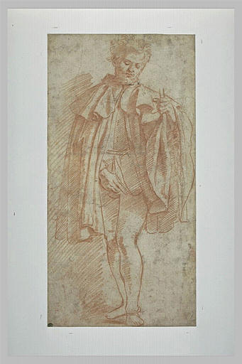 Saint Roch, debout, de face, la tête baissée_0